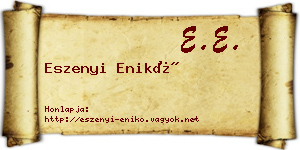 Eszenyi Enikő névjegykártya